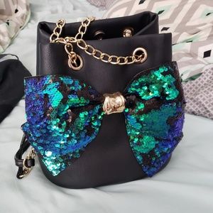 Betsy Johnson sequin bow purse